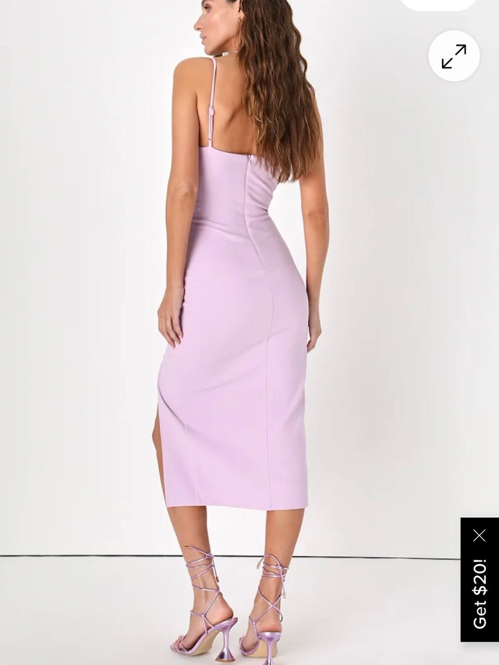Lulus Stun and Done Lilac Sleeveless Bodycon Midi Dress, Size Small - Picture 2 of 6